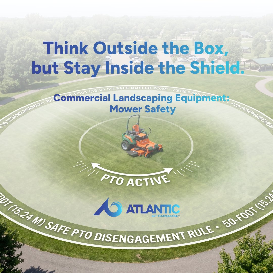 AtlantcTraining's tweet photo. Think outside the box, but stay inside the shield. Master mower safety to avoid rollovers.
A mower is a high-energy machine, not a toy. Build habits like the 50-foot rule to stay safe.
 
https://t.co/GQPn6x7hhf

#MowerSafety #LandscapingSafety #WorkplaceSafety https://t.co/0qGfffzBn3