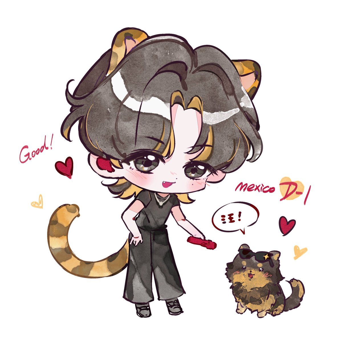 碳尼的爸爸是小老虎🐯
碳尼汪得好！
#BTS #btsfanart #V
