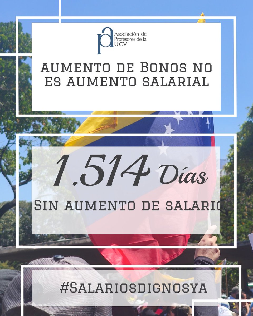 APUCV's tweet photo. #UCV #Profesores #SalariosDignosYa #BonoNoEsSalario #Venezuela https://t.co/0Ek0wCztRL