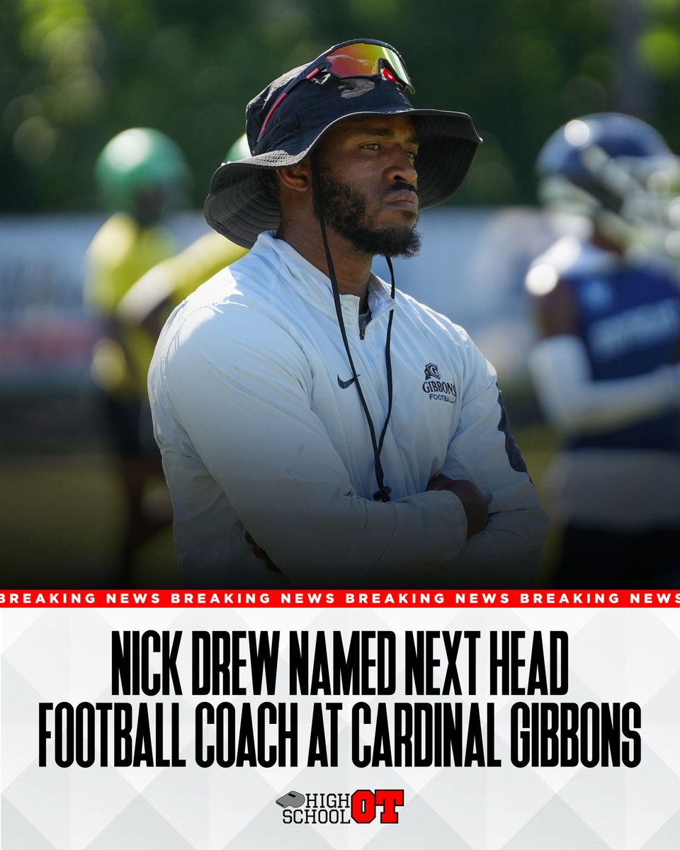 HighSchoolOT's tweet photo. We're months away from the 2026 high school football season, but we already have the first major coaching change for the 2027 season.

Dr. Steven Wright will leave his position as the head football coach at Cardinal Gibbons High School to become the athletic director at St. David's School in January.

Assistant head coach/defensive coordinator Nick Drew has already been named Wright's successor.

More on this breaking story: https://t.co/1Qyez5IjEr