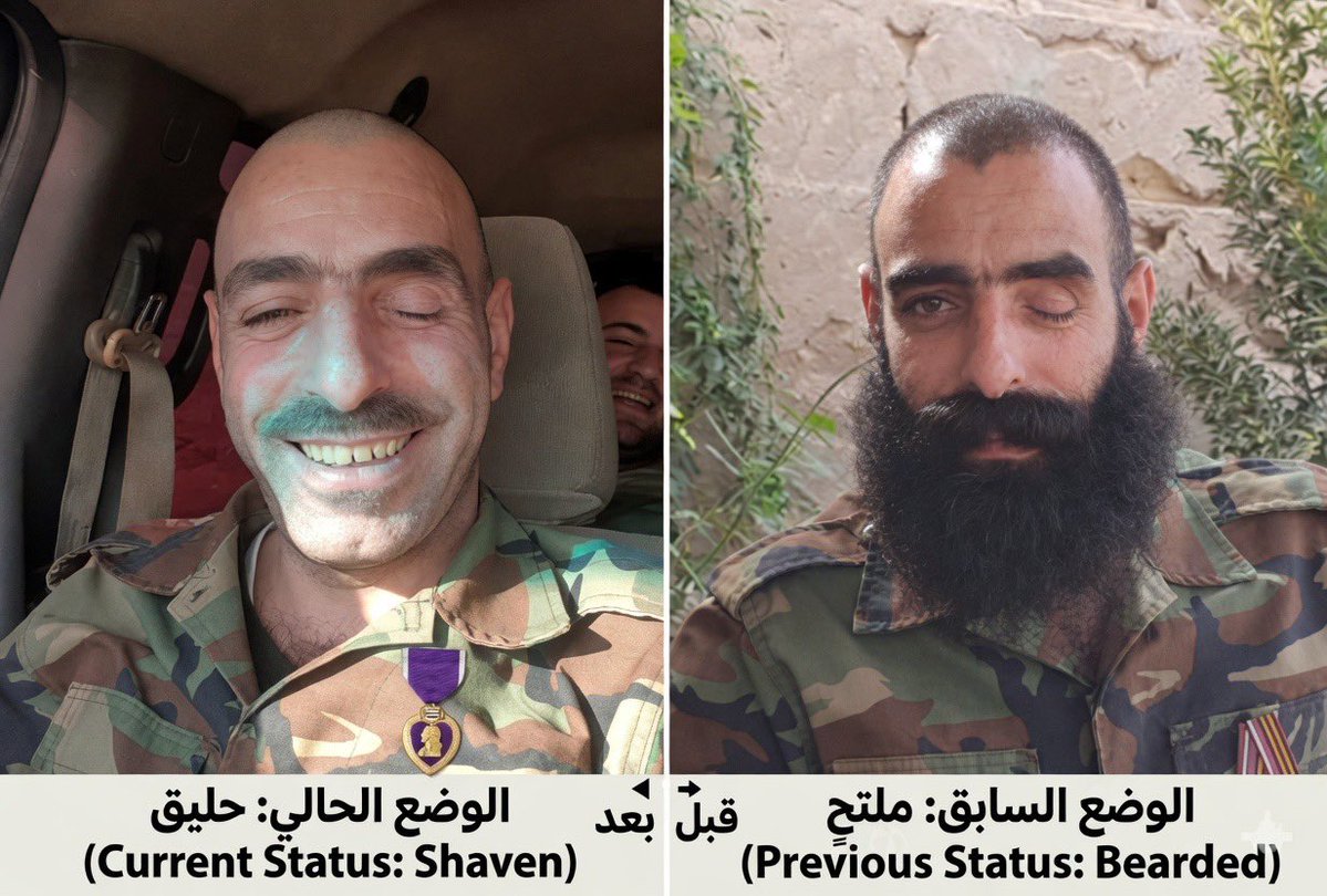 إليكم التفاصيل الكاملة لمن سأل عن الشبيح 
( الأعور الدجال )

👤 الاسم: حارث زين العابدين درويش

🎖 الميليشيا: 'قوات النمر' التابعة لسهيل الحسن.

🔥 الجرائم: التمثيل بجثث السوريين وحرقها في ريف إدلب

ملاحظة : الصور المرفقة تكشف محاولته البائسة للتخفي عبر حلاقة رأسه وذقنه 

( قبل