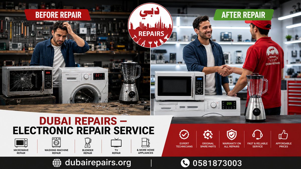 DuRepairs's tweet photo. Your microwave died because of ONE tiny capacitor worth a few dirhams.
Don't buy a new one — fix the actual problem.
Dubai Repairs: component-level electronic repair for all appliances.
📞 0581873003
🔗 https://t.co/2H3vtN4yTf
#ElectronicRepairDubai #DubaiRepairs #ApplianceRepair https://t.co/AhkLIZypOQ