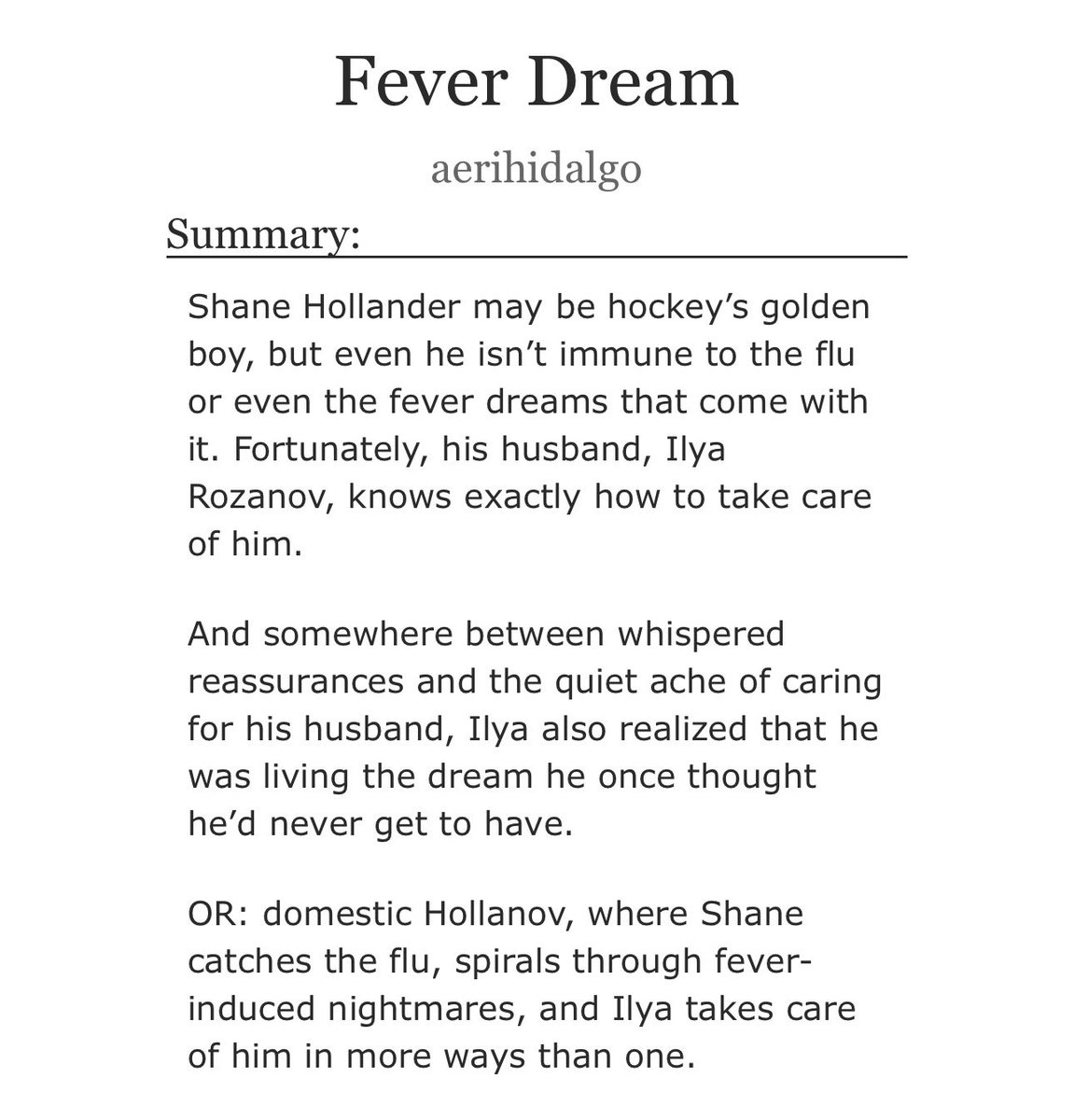 _aerihidalgo's tweet photo. ~ Fever Dream 🌙

✮ one-shot, mature
✮ 8.4k words 
✮ protective/caring Ilya, clingy/sick Shane
✮ domestic fluff, hurt and comfort 
✮ basically Ilya taking care of his baby 

🖇️: https://t.co/SoNluc1koW https://t.co/pdPpZ6z8NH
