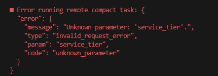 chirping_ai's tweet photo. Codex v 0.129.0 - /compact not working and as a result /goal also gets interrupted in the mid...@OpenAICodexCli @OpenAIDevs https://t.co/Zgu9w9jMgk