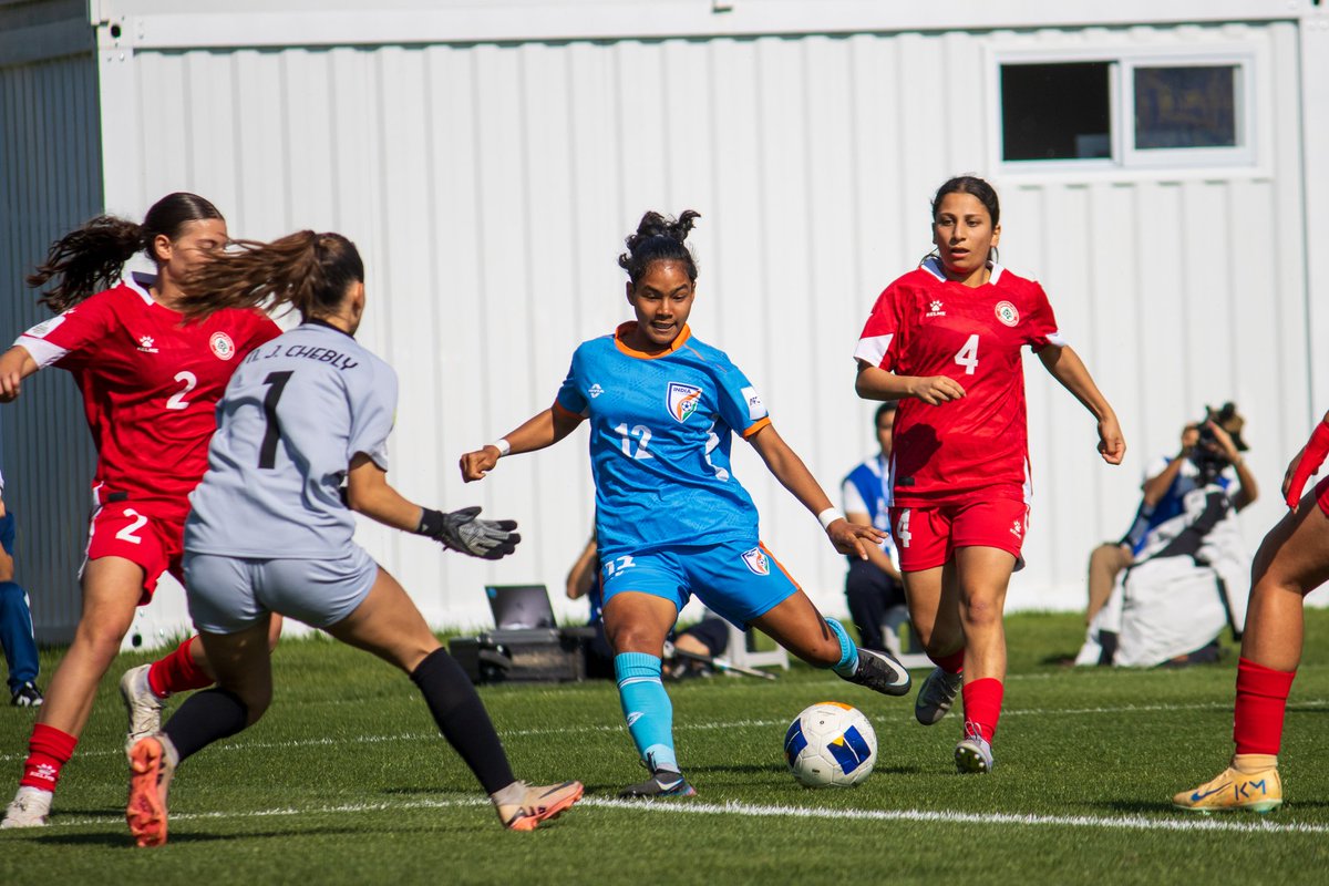 Media_SAI's tweet photo. History scripted by the Young Tigresses!!

India stormed into the AFC U17 Women’s Asian Cup China 2026 quarter-finals with a dominant 4-0 win over Lebanon in Suzhou. 🔥

This marks India’s first-ever qualification to the knockout stage of the AFC U17 Women’s Asian Cup, a landmark moment for Indian women’s football! 🙌✨

Next up: Quarter-final vs hosts China on May 11. 🇮🇳💙

#YoungTigresses #IndianFootball #AFCU17WomensAsianCup #TeamIndia #BlueIsTheColour #RoadToGlory