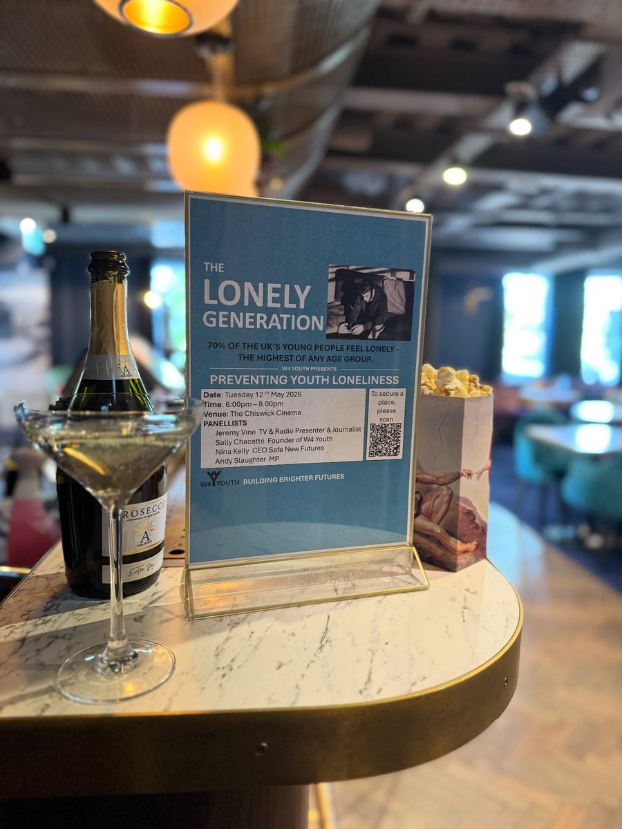W4YOUTH's tweet photo. Preventing Youth Loneliness!

We’re delighted to present a Mental Health Awareness week panel on Tuesday 12th May.

Scan the QR code in cinemas to reserve!

#w4youth #youthloneliness #mentalhealthawareness #lonelinessawareness #chiswickevent https://t.co/ii0neiDCTB