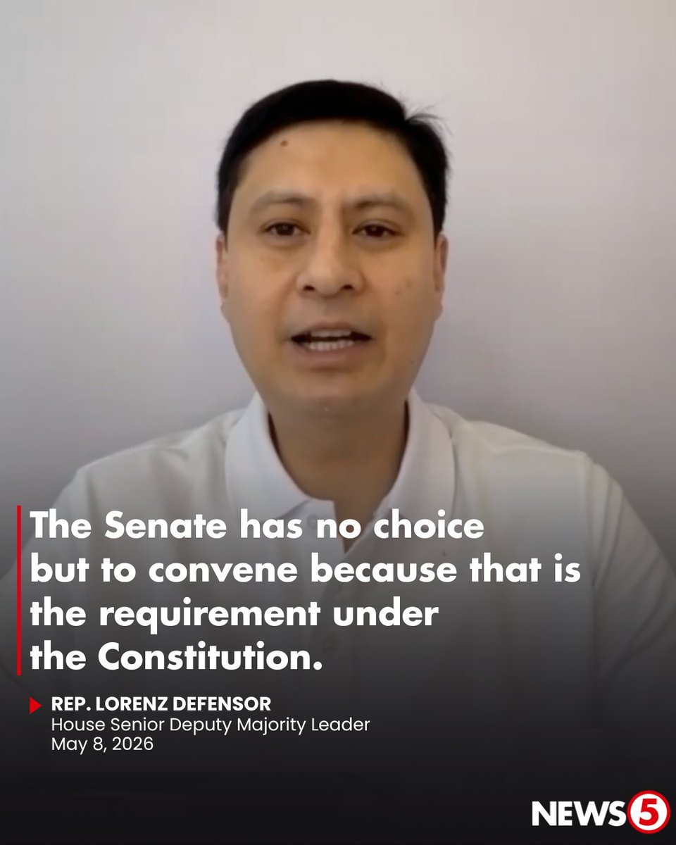 DEFENSOR: IMPEACHMENT TRIAL CANNOT BE BLOCKED BY SENATE

Iginiit ni House Senior Deputy Majority Leader Rep. Lorenz Defensor na nakatali sa Konstitusyon ang pag-convene ng Senado bilang isang impeachment court sa oras na mai-transmit sa kanila ng Kamara ang Articles of