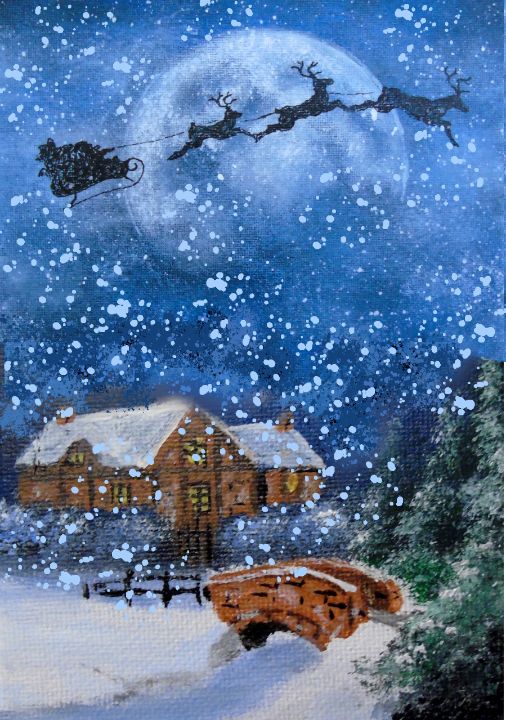 BlaesiusC's tweet photo. Art of the Day! "Village de Noël". Buy at: https://t.co/Ut5nT3nzTi https://t.co/MFGbLb9Wqt