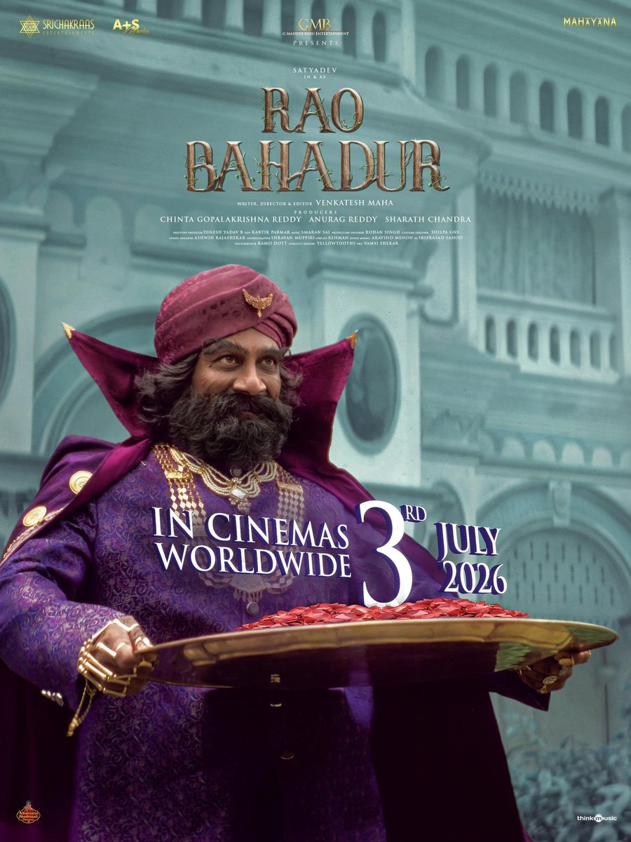 SureshPRO_'s tweet photo. #RaoBahadur in cinemas worldwide from 𝟑𝐫𝐝 𝐉𝐔𝐋𝐘 𝟐𝟎𝟐𝟔  ❤‍🔥

𝗥𝗔𝗢 𝗕𝗔𝗛𝗔𝗗𝗨𝗥 / రావు బహదూర్

Remember - "Doubt is a Demon" |😈| "అనుమానం పెనుభూతం" 

#రావుబహదూర్ #RB 🔥
#RaoBahadurOnJuly3rd  #RBFromJuly3rd

@ActorSatyaDev @mahaisnotanoun @DeepaThomasss https://t.co/iSLhDwTBIv