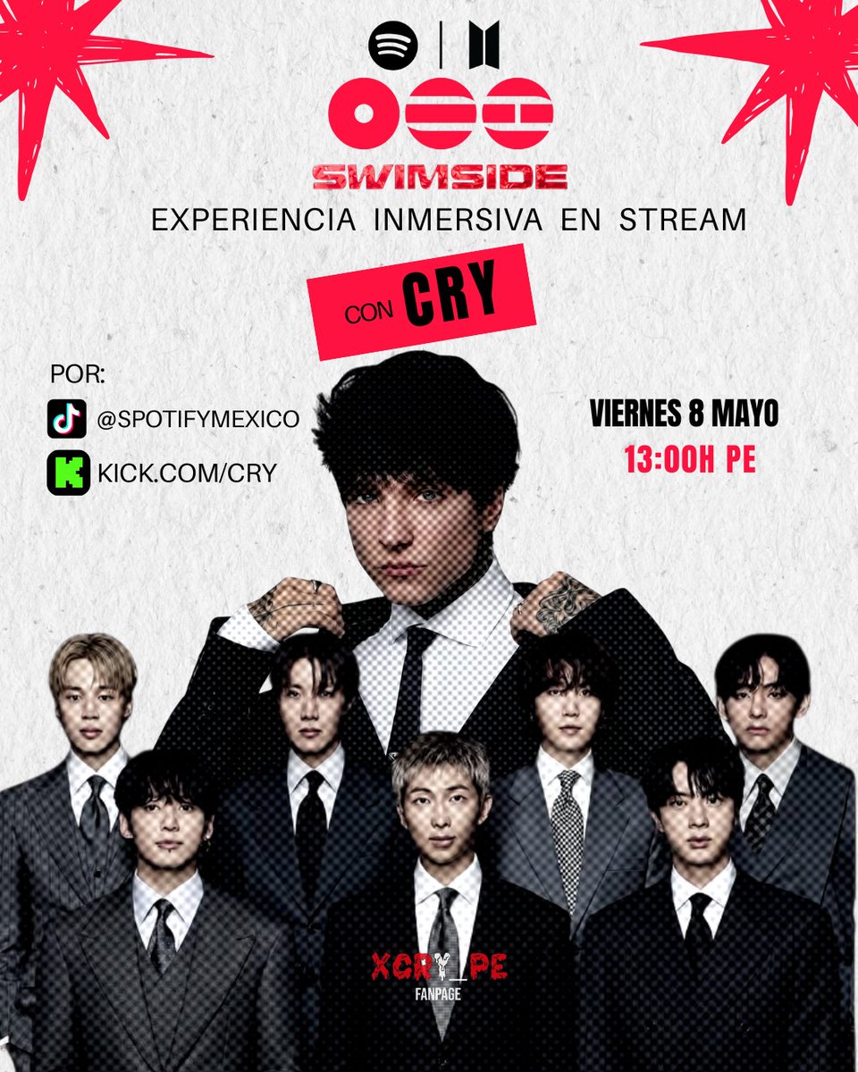 xcryperu's tweet photo. Hoy ven a vivir la experiencia inmersiva  #SWIMSIDE celebrando el nuevo albun de BTS , Arirang 💜
Cry presentará el recorrido para que todos lo disfruten 👽

📌 En vivo https://t.co/9KAcoGYGvh y por el tiktok de @SpotifyMexico .
⏰ 12pm 🇲🇽 / 1pm 🇵🇪
#BTSxCRY #CryEnSpotifySwimside https://t.co/JrKblbmMZ2