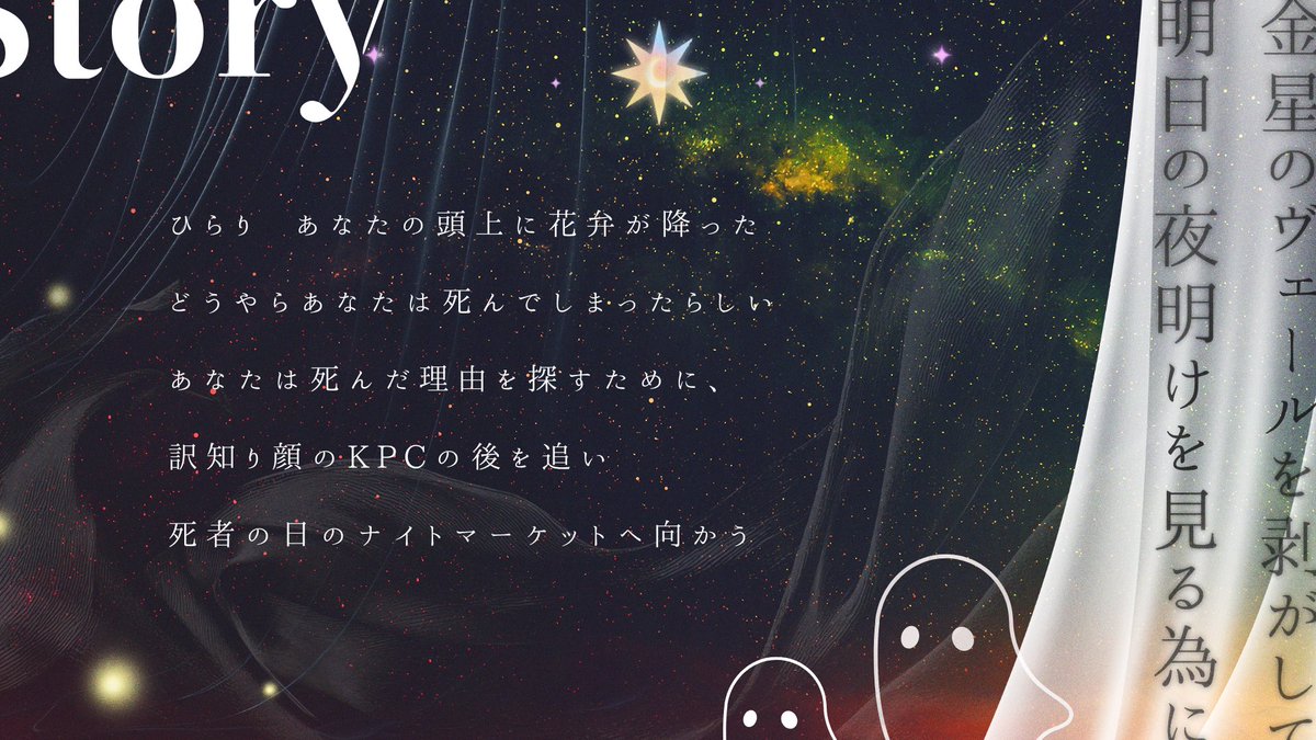 #月初めだし自作シナリオ宣伝する

レースのカーテンをかけて/かけられて
「結婚式みたいだね」と笑い合えるシナリオです。

無料頒布中。

⟡⋆BOOTH
booth.pm/ja/items/82778…