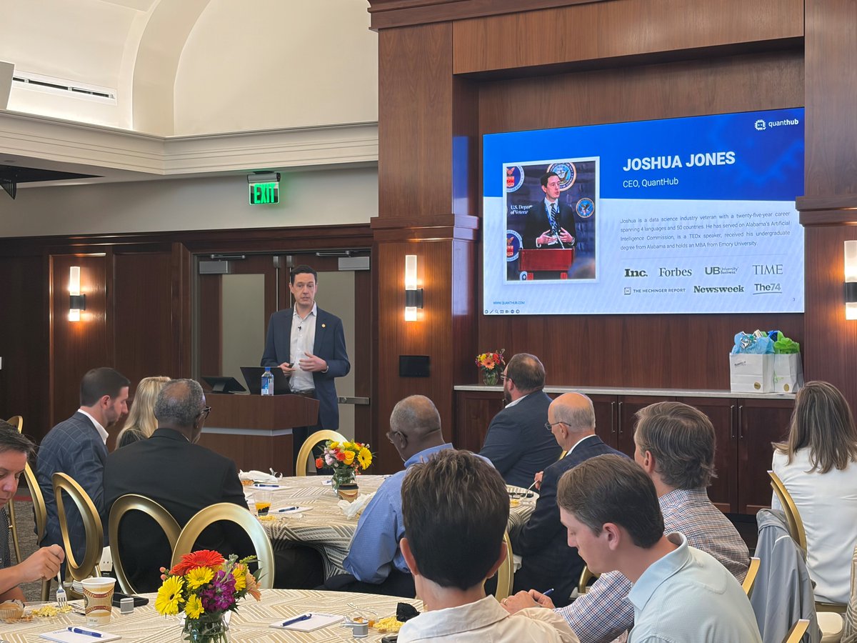 RobertsonBank's tweet photo. Thank you Josh Jones, CEO and Founder of QuantHub, for speaking on AI and future-proofing the workforce yesterday. It was a wonderful event! https://t.co/E5fFYtbih7