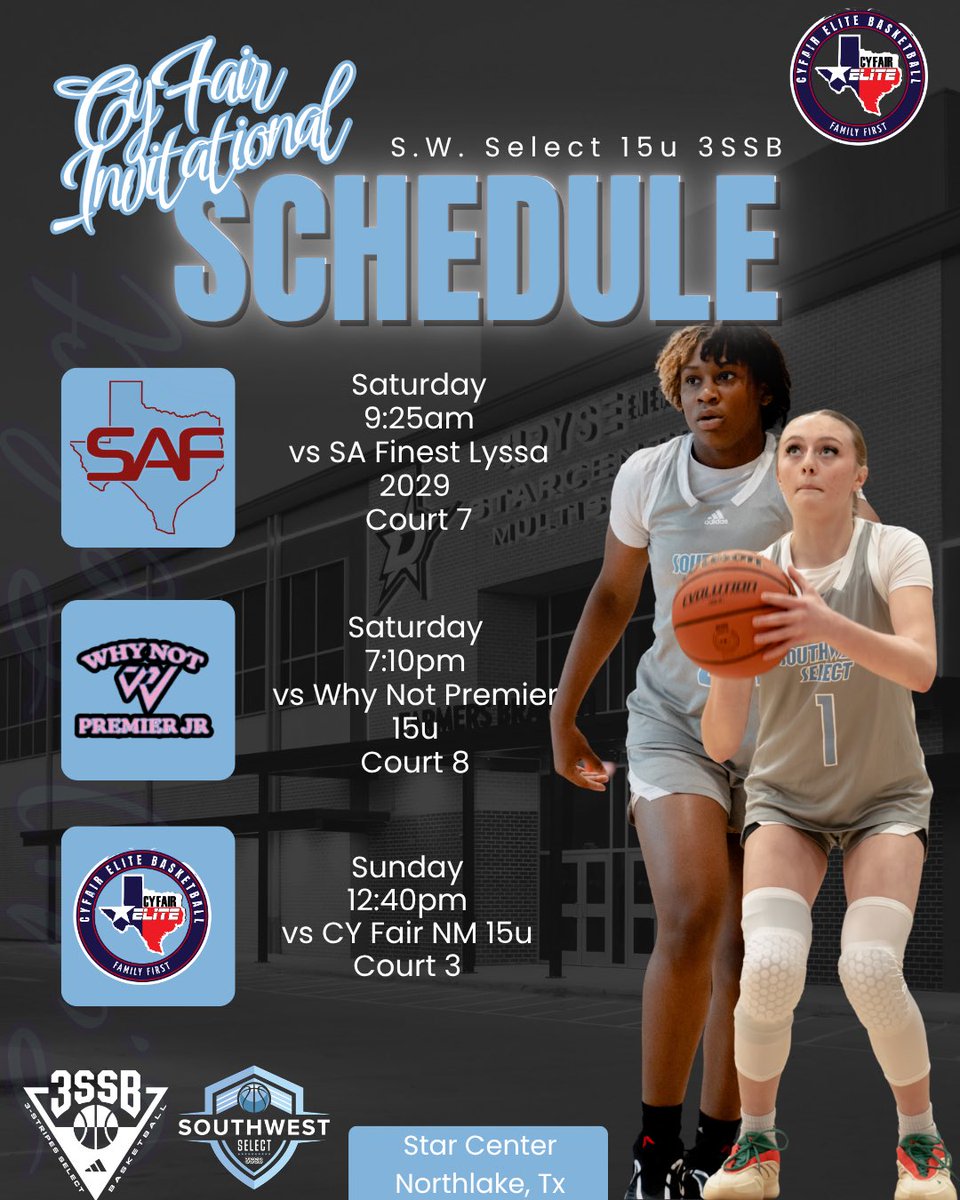 SW_Select3SSB's tweet photo. SW Select 3SSB will be at the @CFEliteSports Invitational this weekend! Looking forward to some cross circuit and out of state matchups! https://t.co/cbutNsHm8u