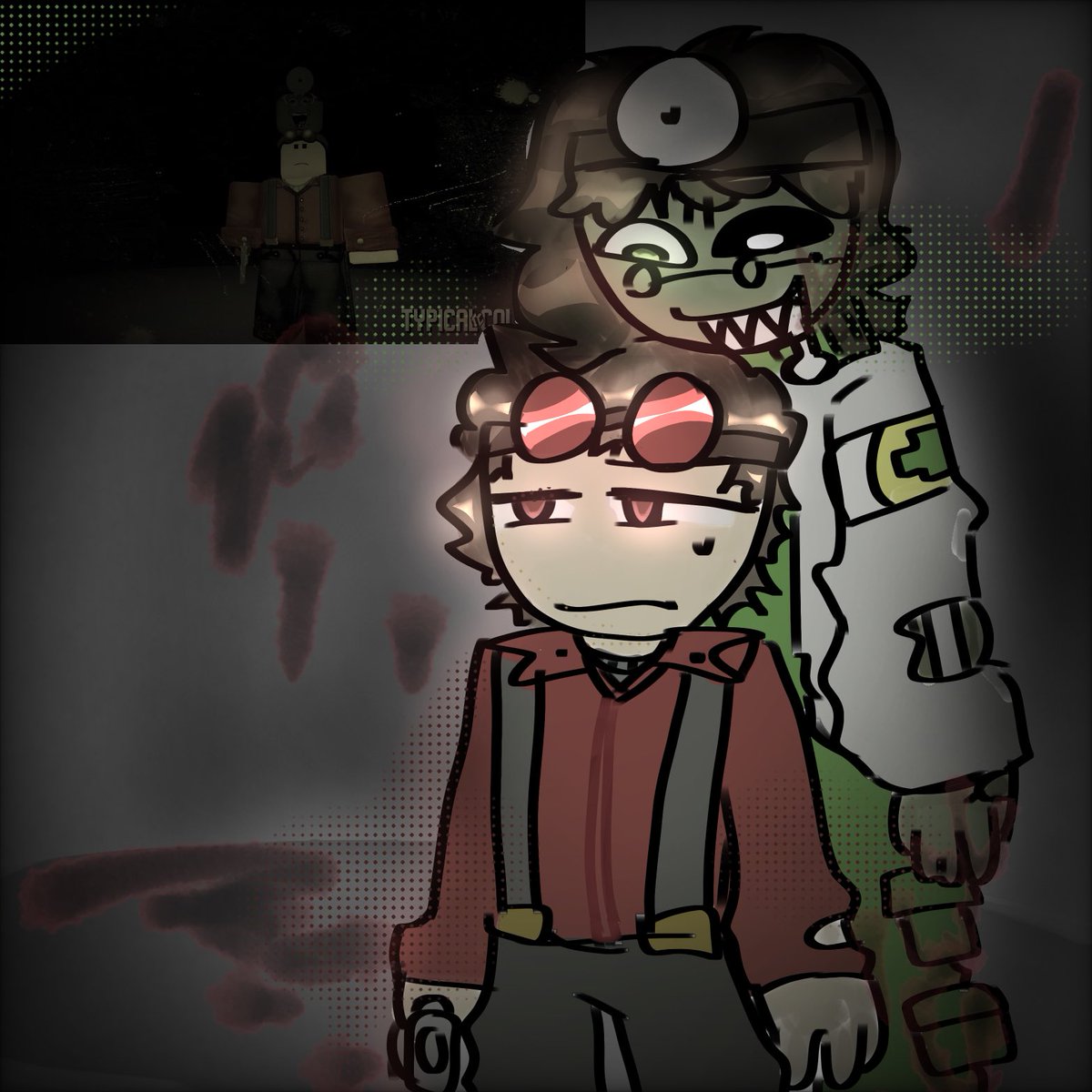 A4_lan's tweet photo. Redraw an old art from like 2023-ish, mechanic and zombie doctahhh

#typicalcolors2 #tc2 https://t.co/S7e0UlQEH3