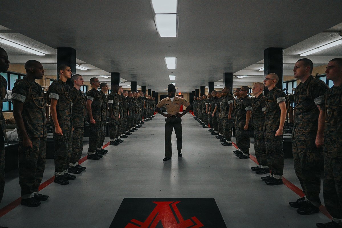 Pickup day at <a href="/MCRDPI/">Marine Corps Recruit Depot Parris Island, S.C.</a>.

Drill instructors have taken control to begin 13 weeks of relentless transformation.

We forge warriors who are ready to fight and win.