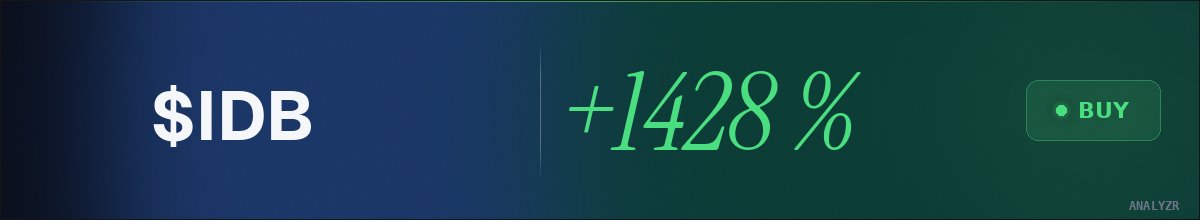 JUBUDAS3's tweet photo. looked at $IDB on @AnalyzrX. +1428% upside, $392.7K target. closing my eyes and clicking BUY https://t.co/YCWJS1baJq