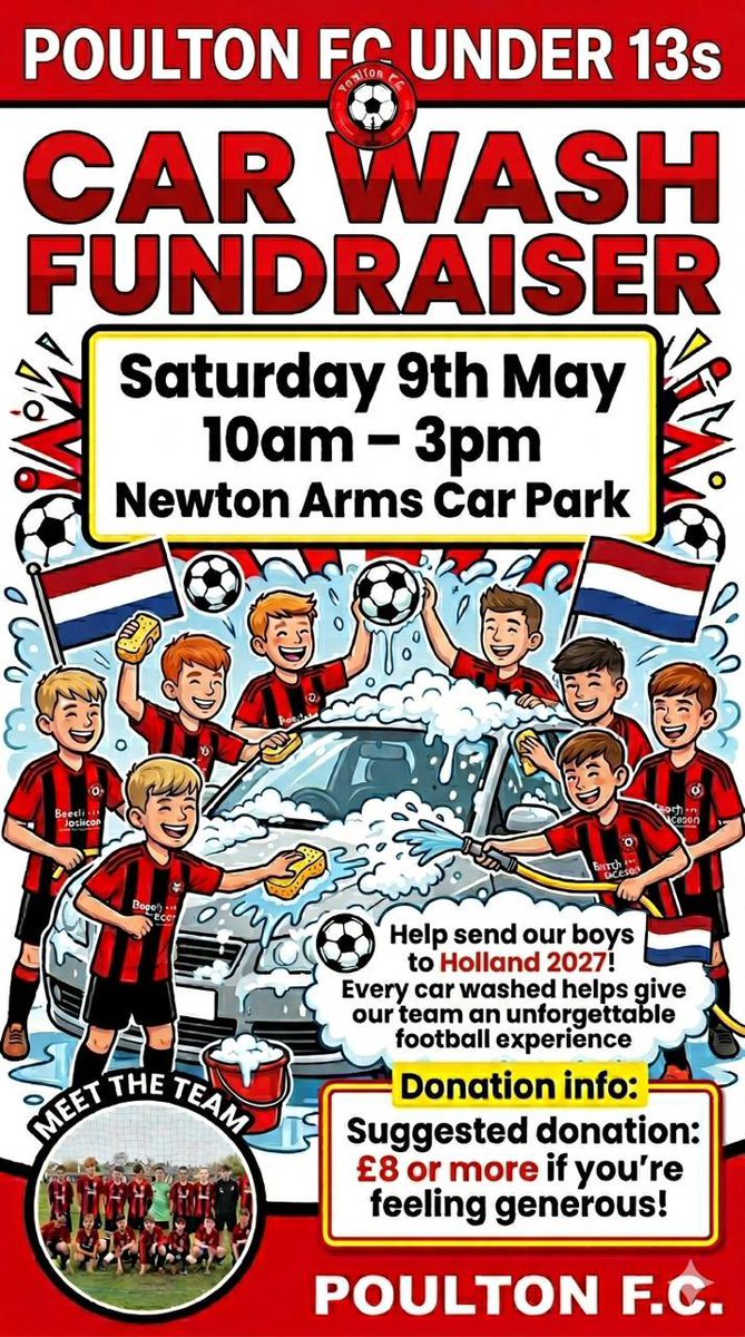 SeasidersPod's tweet photo. Car wash fundraiser at the Newton Arms pub in Normoss tomorrow. Get your car washed by a bunch of 12 and 13 year olds. What could possibly go wrong?! 

Disclaimer: I and other adults will be supervising! https://t.co/Zo8GHl9AEI