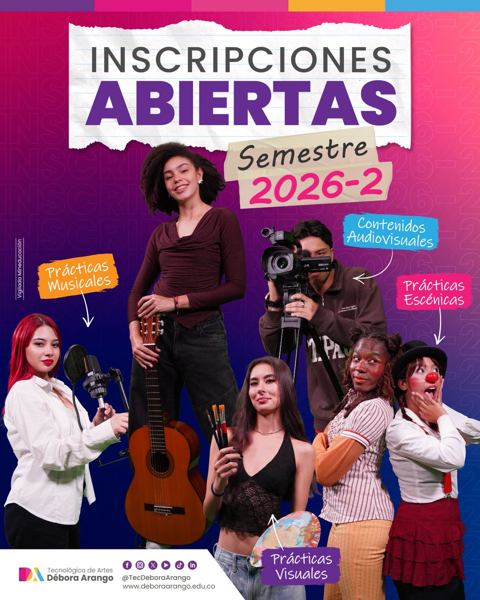 TecDeboraArango's tweet photo. 🔥 Convierte tu creatividad en tu carrera profesional.
No sigas esperando “el momento perfecto”. ¡Empieza hoy!

🎓 Inscripciones abiertas para el semestre 2026-2.

💸 Con posibilidad de matrícula gratuita si cumples los requisitos.

👉 https://t.co/Aa5RrbMPfm
📞 604 448 03 81 https://t.co/wnGr3QK2uh