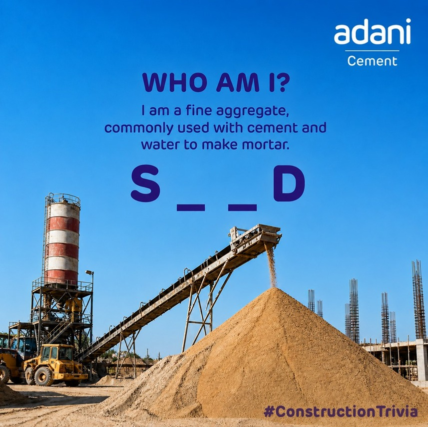 ACCLimited's tweet photo. Test your knowledge of sustainable construction with today’s Construction Quiz. Let’s put your green knowledge to the test!
Comment your answer below, and tag your three friends to test their knowledge.
#ThisIsAdaniCement #BuildingNationsWithGoodness #ConstructionTrivia https://t.co/GBH6WX9mQE