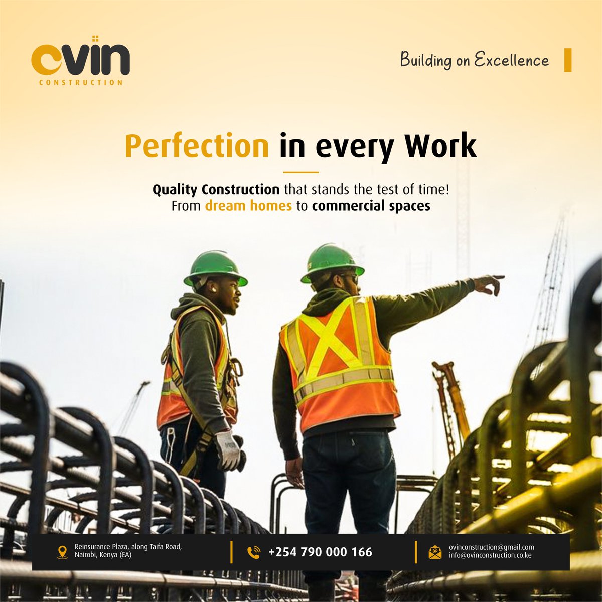 OvinConstruct's tweet photo. Building Dreams, One Project at a Time! ✨
We deliver quality construction that stands the test of time — from modern dream homes 🏠 to outstanding commercial spaces 
#OvinConstruction #BuildingExcellence #ConstructionKenya #DreamHomes #CommercialConstruction #QualityWork https://t.co/7m2MOpjYBI