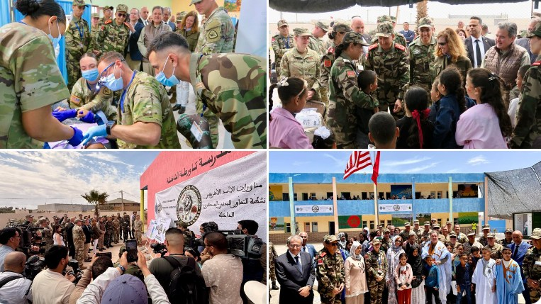 SZunes's tweet photo. U.S. forces working with Moroccan troops in the African Lion military exercises visit the Moroccan-occupied Western Sahara city of Dakhla, part of Washington's efforts to normalize the illegal annexation of that country. https://t.co/Ia3IiFwSjz