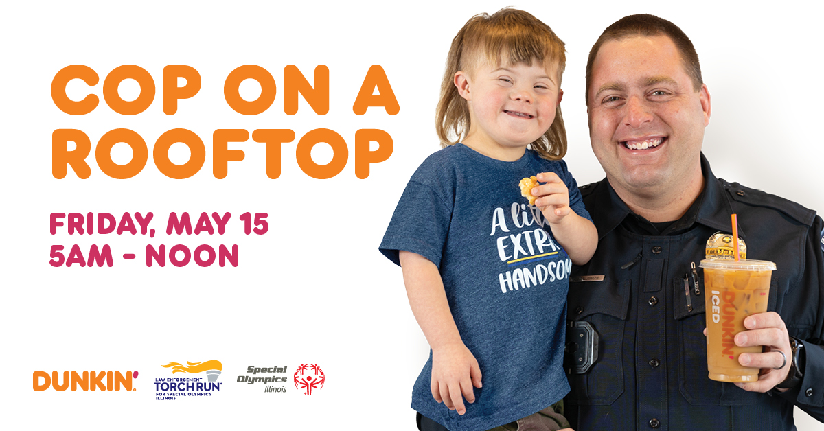 OakLawnPD's tweet photo. Join the movement, Illinois! Head to @dunkin 10801 S. Cicero Ave. &amp; 9500 S. 50th Ave Oak Lawn, IL Friday, May 15th to support #CopOnARooftop, a Law Enforcement Torch Run fundraising event benefitting Special Olympics athletes across Illinois. 

Or, Donate through the QR code: https://t.co/fNRnUPVN3J