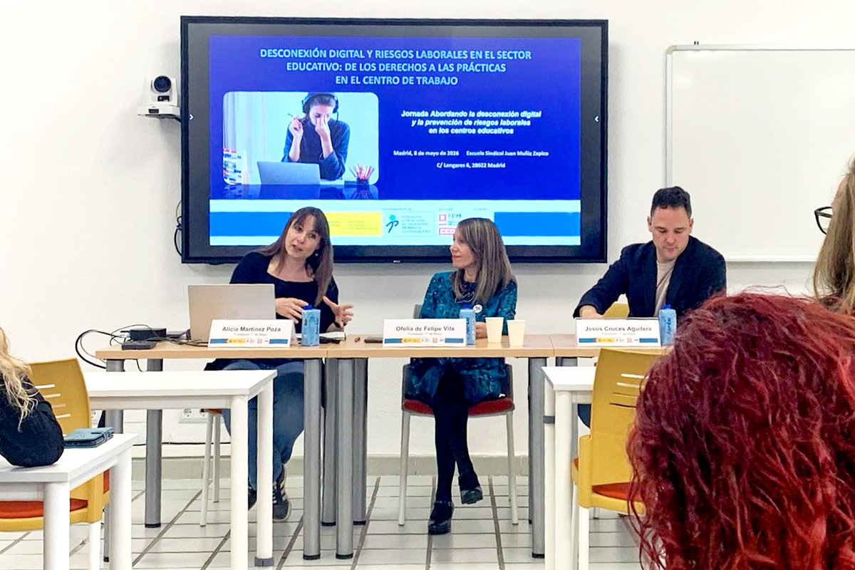 fundacion1mayo's tweet photo. 📢Hoy hemos celebrado la Jornada  "Abordando la desconexión digital y la prevención de riesgos laborales en los centros educativos"

➕ Conoce más sobre el proyecto👇
AS2024-0023  https://t.co/DB8dIz8pe0

🤝🏼Proyecto financiado por la Fundación Estatal para la Prevención de Riesgos Laborales (FSP) y realizado en colaboración con @feccoo 

#ProyectosF1MCCOOAS20240023 #FEPRL #DesconexiónDigital #RiesgosLaborales #EducaciónConDerechos #PrevenciónLaboral #DocentesEnRedroyecto