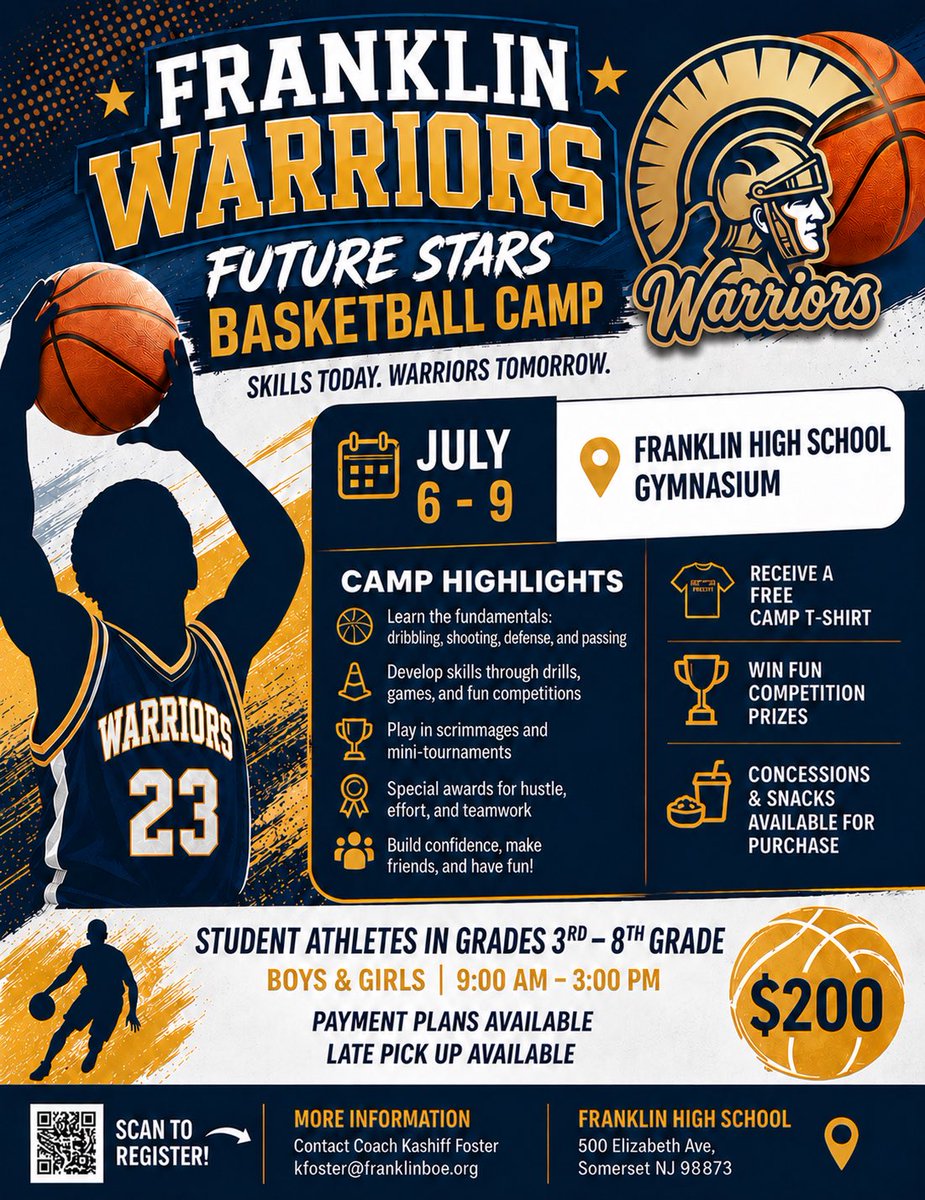 FPS_Buzzter's tweet photo. ☀️ Summer Camp Opportunity for Students in Grades 3–8! ☀️

We are excited to share a summer camp opportunity available for students entering grades 3–8. This is a wonderful chance for students to learn, grow, and have fun this summer!

Please see the attached flyer for program details and registration information. The registration QR code can be found directly on the flyer.

We encourage our families to take a look and consider participating in this exciting opportunity! @VPSikorski_FTPS