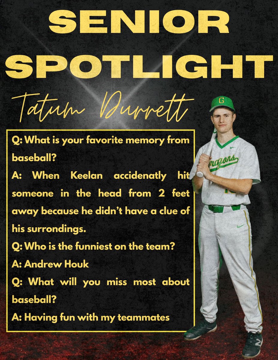 GCDragonsBase's tweet photo. Join us tonight at 4:45 PM CDT for Senior Night!

🆚 Elizabethtown (V/JV)
⌚️ 5:00 PM CDT
📍American Legion Park
📻 K Country 105.7
📺 Hudl Fan https://t.co/fDEIdHyzSW