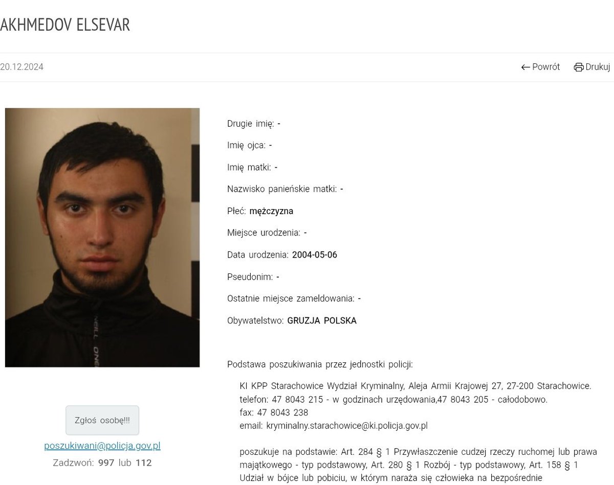 KarolPrillwitz's tweet photo. Polski Polak z Polski poszukiwany przez polską policję w Polsce, kojarzy ktoś Akhmedova? https://t.co/RAFRqGnVsv