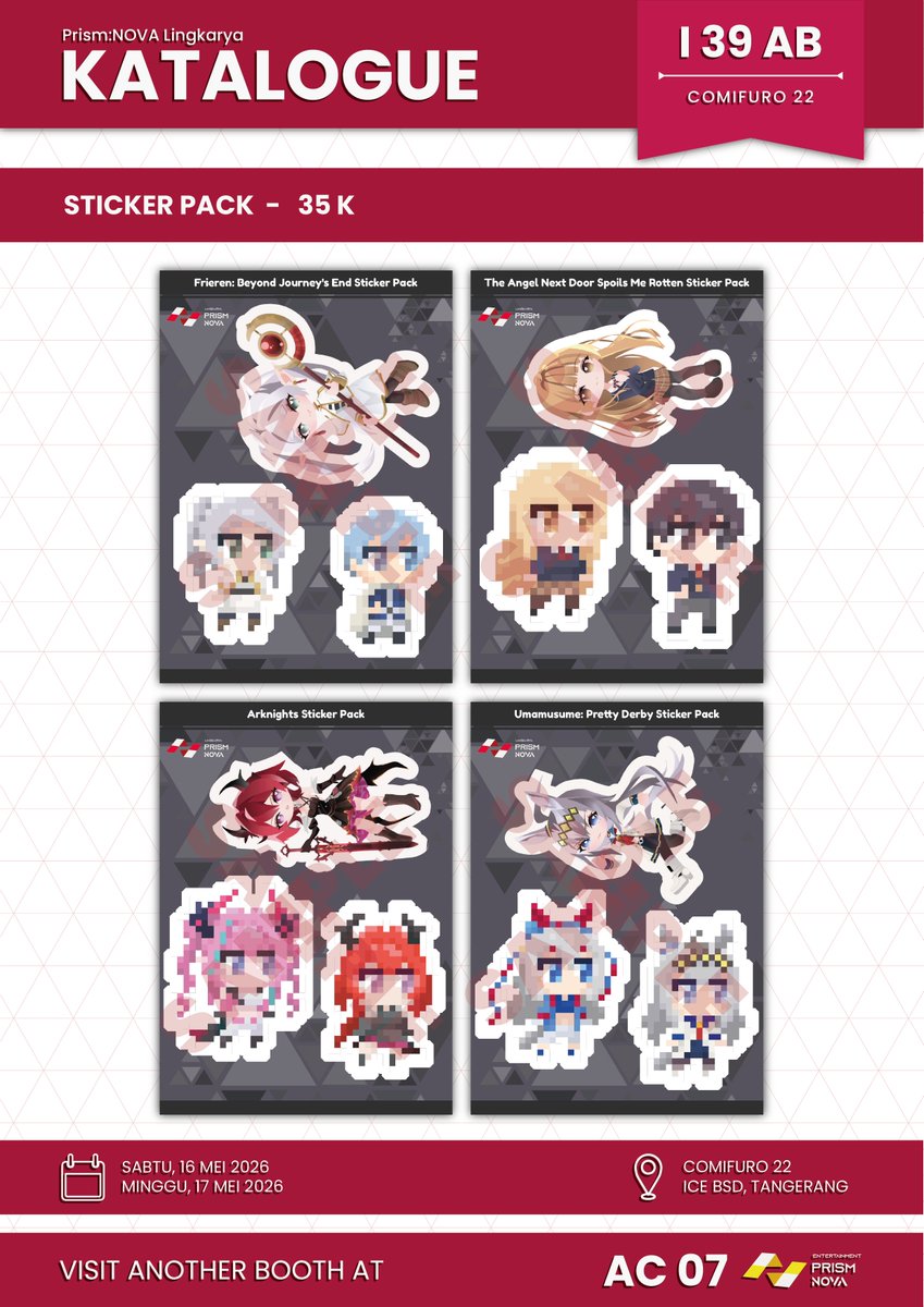 PNLingkarya's tweet photo. Daftar Merchandise:
🌟 Sticker Pack (𝟯𝟱𝗸)
🌟 Acrylic Keychain (𝟱𝟬𝗸, 𝟴𝟱𝗸/𝟮𝗽𝗰𝘀)
🌟 Spin Mini Standee (𝟭𝟯𝟬𝗸)
🌟 Photocard (𝟭𝟱𝗸, 𝟱𝟬𝗸/𝟰𝗽𝗰𝘀) https://t.co/acYv2T9Uam