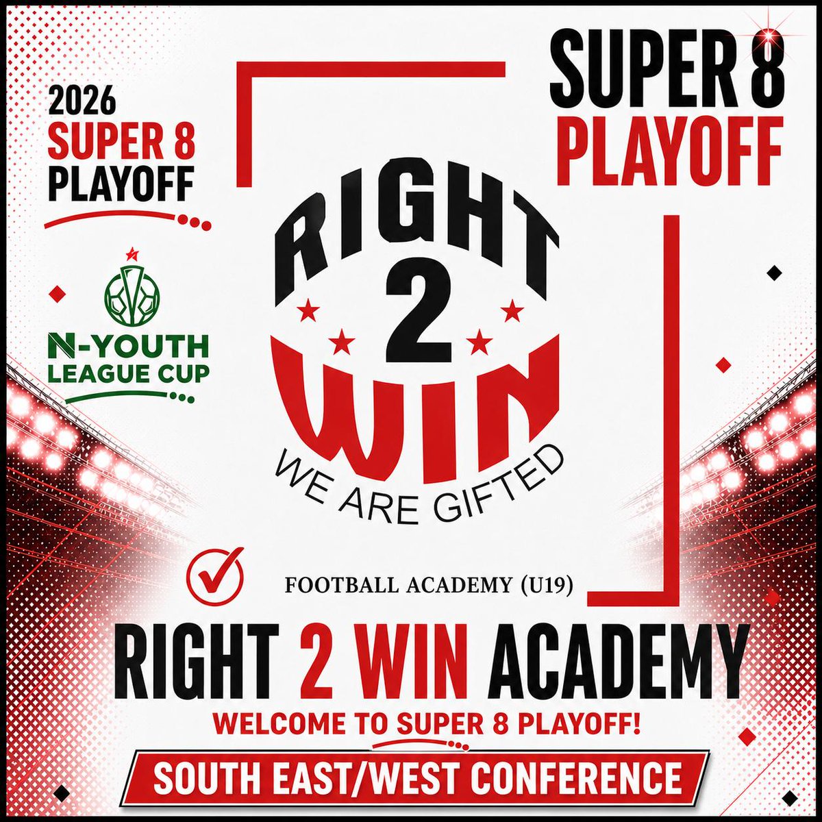 n_ylcup's tweet photo. 🔥 SUPER 8 PLAYOFF – 2026 🔥
We proudly welcome RIGHT 2 WIN ACADEMY from the South East/South Conference to the NYLC Super 8 Playoff!

@Right2WSC have earned their place and are ready to prove their name on the biggest platform.⚽

🏆 Eight teams. One shot.

__
#NYLC #Super8 https://t.co/Vi2U7wp99A