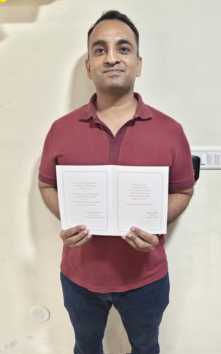 BeingArun28's tweet photo. Ready to witness history in the making — the swearing-in of Bengal’s first BJP Chief Minister. 🔥🧡🇮🇳 https://t.co/MAtYOk14Ql