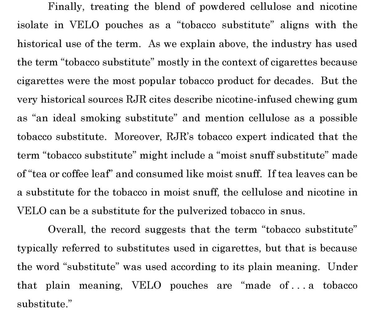 GregTHR's tweet photo. This tax is probably about 25 cents on a can of ZYN. 

One interesting claim remains on remand: Does it violate the Texas Constitution for the Comptroller to tax nicotine pouches as a “tobacco product” but not nicotine replacement therapies? https://t.co/59fjaLVmc0