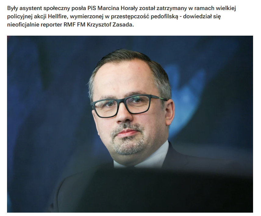 Ojoj, czy to nie poseł <a href="/mhorala/">Marcin Horała</a>  tak głośno krzyczał, że partia, która ma u siebie pedofila, powinna przeprosić społeczeństwo i się wytłumaczyć? Że PO to "pedofilia obywatelska"?
Panie pośle, czekamy na przeprosiny i  wyjaśnienie, czy skrót "pis" oznacza "pedofile i sutenerzy".