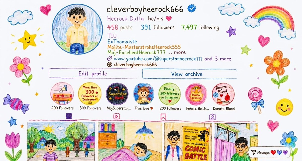 YomanHeerock333's tweet photo. Instagram profile crayon drawing trend https://t.co/xCznLWTJDh