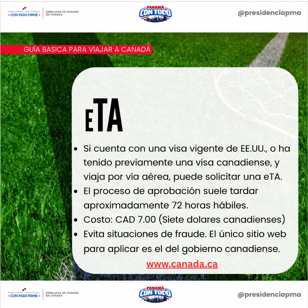 embpanamacan's tweet photo. ⚠️ OJO: Hemos recibido múltiples quejas de personas que pagaron más de CAD 7.00 por una #eTA. Esto es un claro indicativo de que NO aplicaron a través del sitio oficial del Gobierno 🇨🇦‼️Evita fraudes: utiliza únicamente la página oficial: https://t.co/ipGsYxTSU8
 @EmbCanPanama https://t.co/OUwH9JK9de