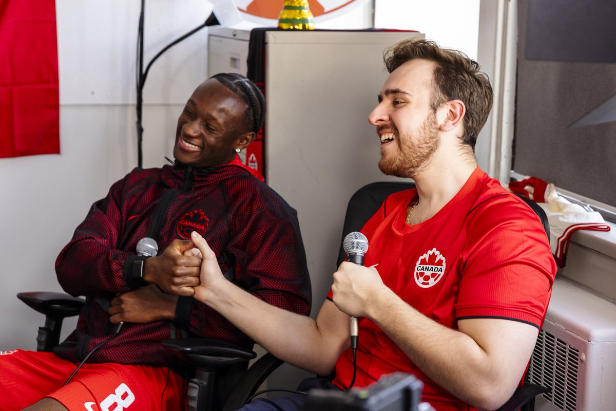 MadelnCanada's tweet photo. Good vibes with some of Canada’s finest ahead of their journey into the FIFA World Cup 2026!📍🇨🇦

Ball knowledge was tested, agendas were pushed, and maple syrup made an appearance..

Stay tuned for more content with @CANMNT_Official &amp; @Box2Box_show 👀 https://t.co/JmEK8NKE3o