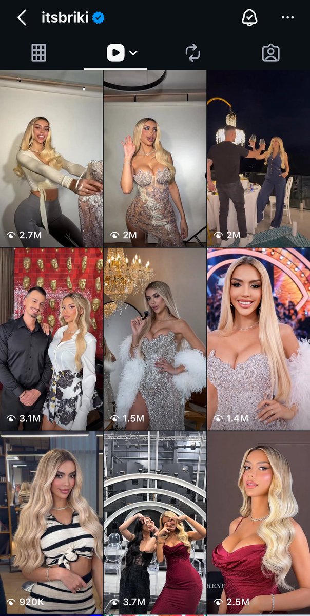 20 MILION shikime në 9 postet e fundit! 🔥
She is exactly who she thinks she is. 
Brikena Selmani 👸 
#briteo