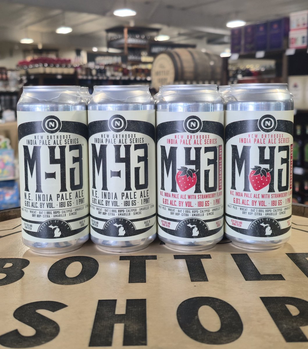 TheBottleShopga's tweet photo. @OldNationBrew M-43 is back in stock!
🍺 M-43 New England IPA
🍺 M-43 New England IPA with 🍓
#MIbeer #m43 #neipa #strawberry https://t.co/t5Gbr6QBUF