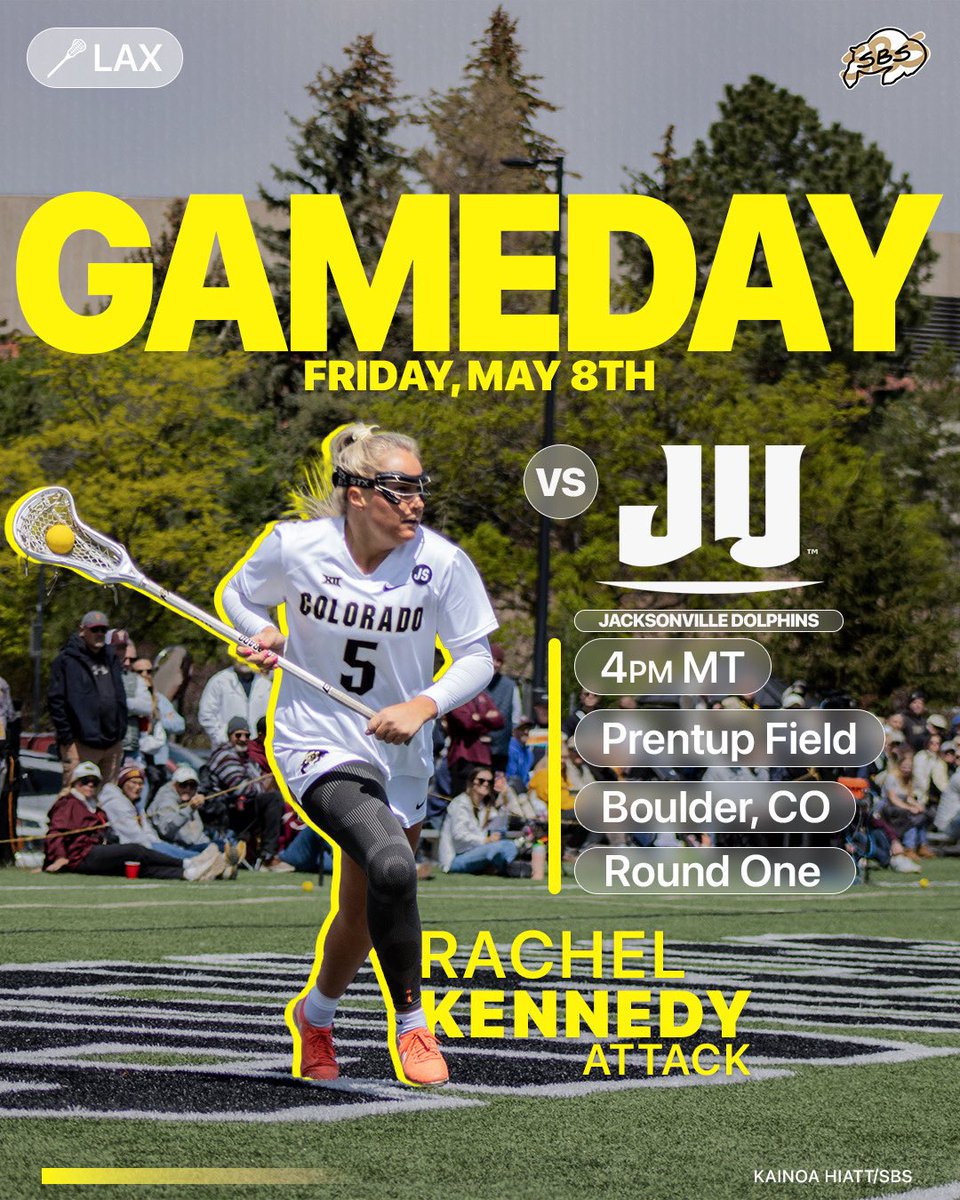 sbs_cu's tweet photo. ROUND 1️⃣ GAMEDAY

🆚 Jacksonville
🕓 4 P.M.
📍Prentup Field
📺 ESPN +

@CUBuffsWLax #ncaalacrosse #ncaatournament #cubuffs #skobuffs https://t.co/0PA9ot60Dk
