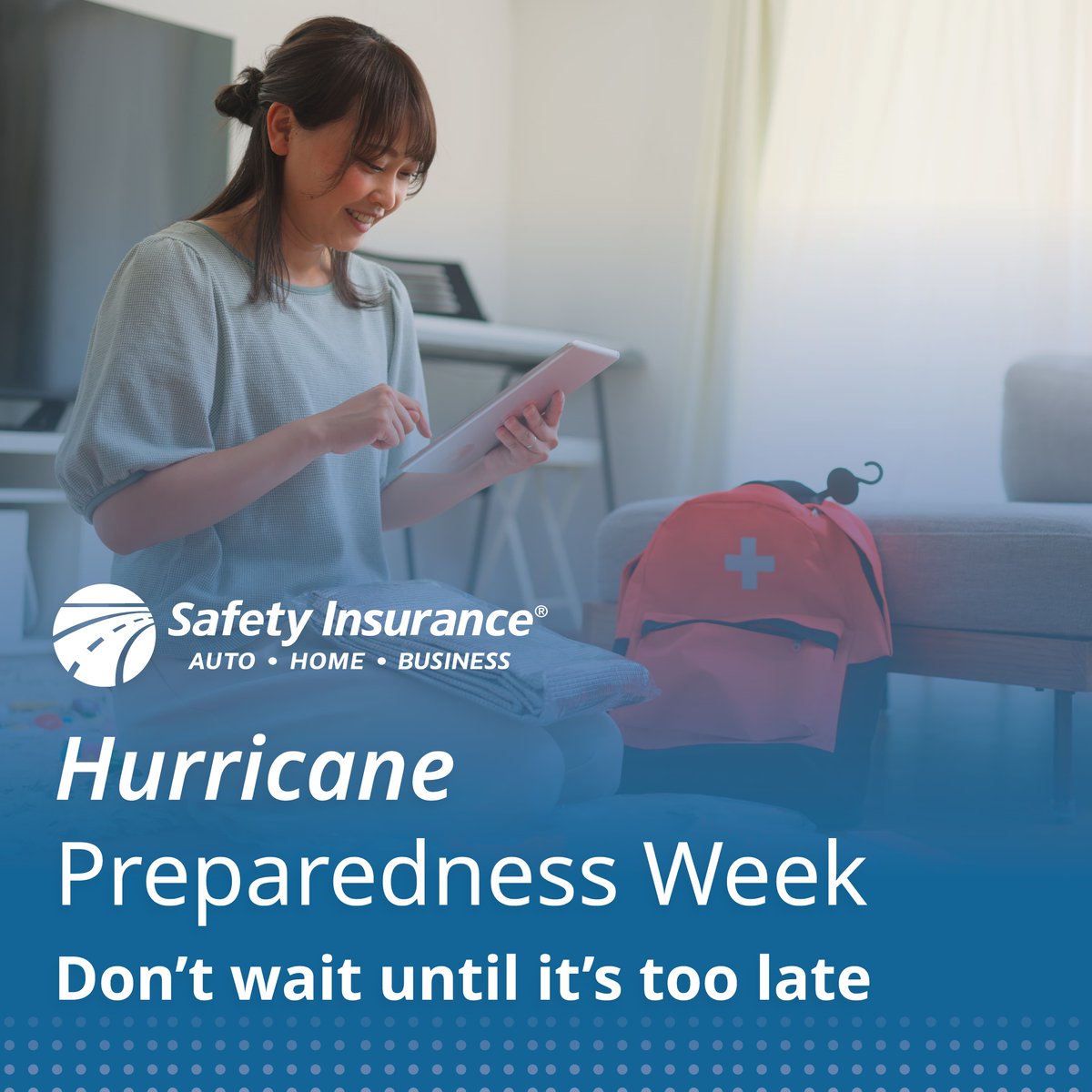 safetyins's tweet photo. Don’t wait to prepare for a storm until it’s too late. Stock up on disaster supplies and review your insurance coverage well before hurricane season. For more information, visit: https://t.co/sf2kNdQe3p #ManageLifesStorms https://t.co/ZFxPsfH2ww