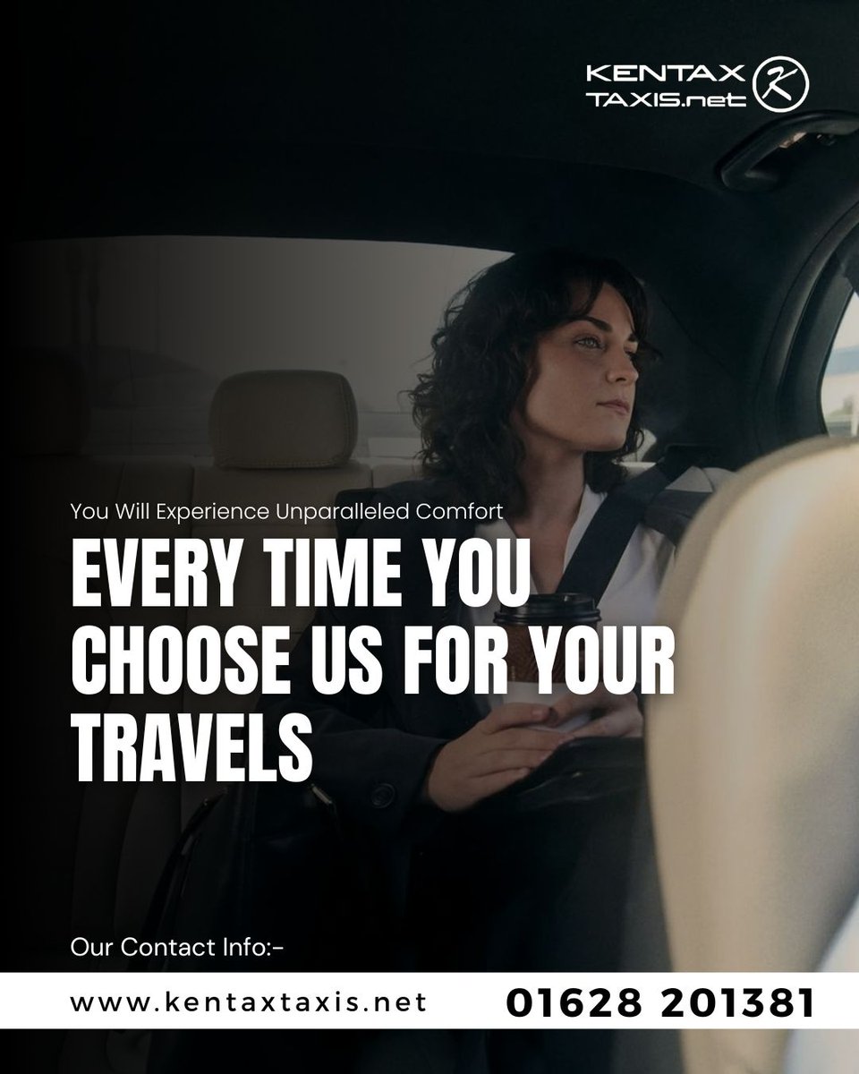 KentaxTaxis's tweet photo. Happy Friday To All!

You will experience unparalleled comfort every time you choose Kentax Taxis for your travels

Book Now
☎️01628 201381
🌐https://t.co/XsMoEG1XSM

#KentaxTaxis #BookNow #ContactUs #TaxiServices #Weekend #Friday https://t.co/xHTK1wDGXA
