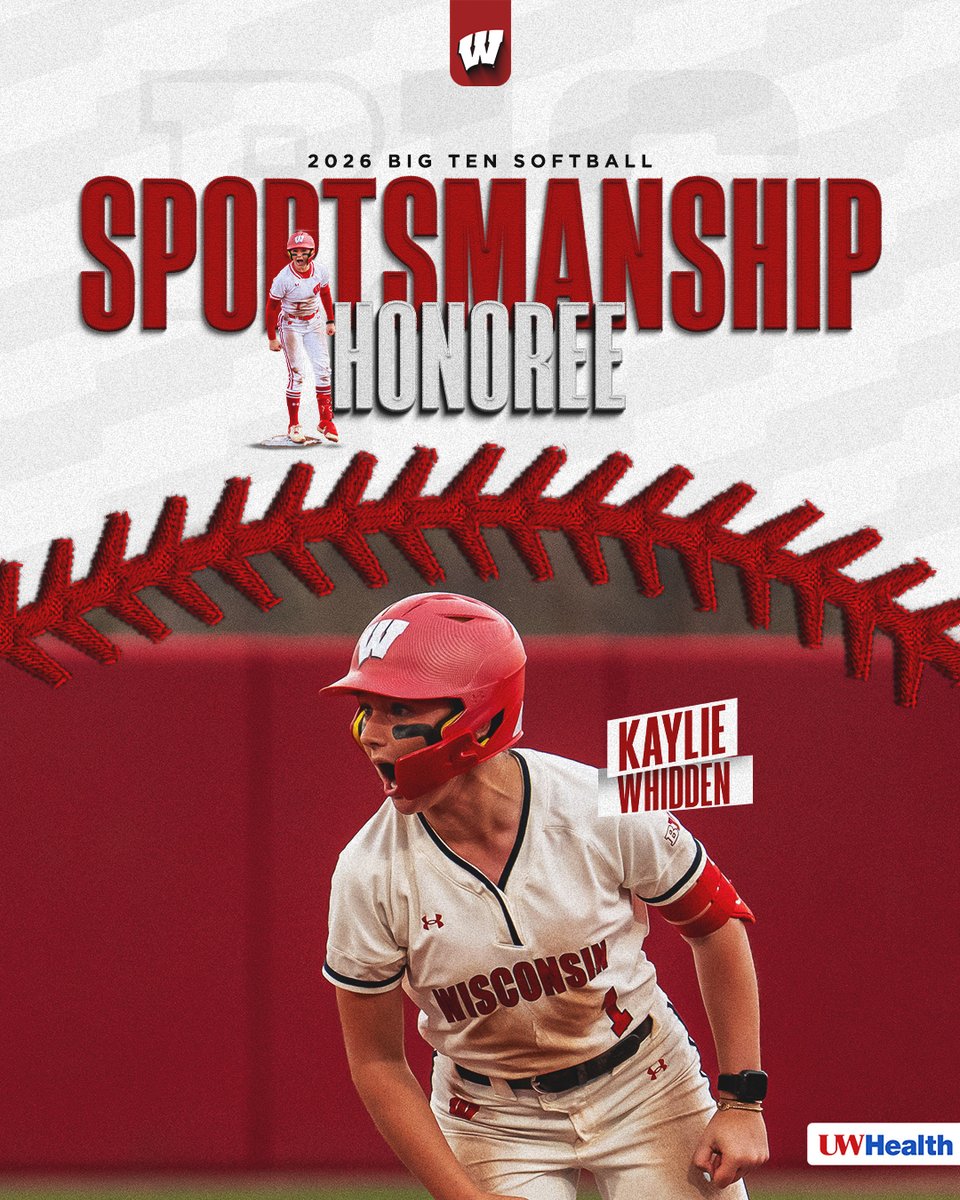 BadgerSoftball's tweet photo. Our Big Ten Sportsmanship Honoree, Kaylie Whidden! https://t.co/9geEFY9Mo6