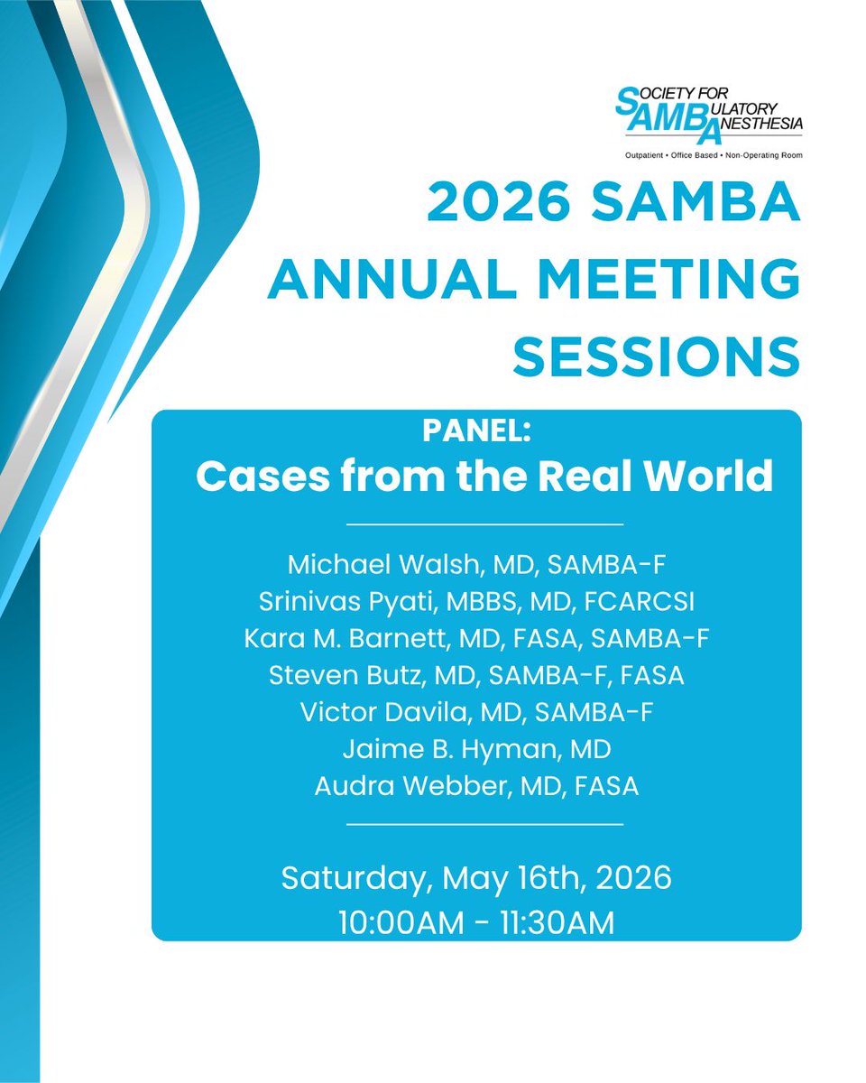 Society for Ambulatory Anesthesia (SAMBA) tweet media