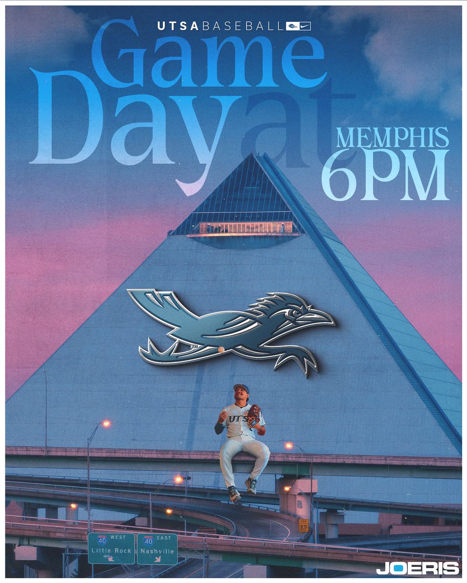 UTSABSB's tweet photo. First one in the 901 ⬇️

🆚 @MemphisBaseball 
🕕 6:00 PM
📍 Memphis, TN
📊 https://t.co/C5UVZ9M39x
📺 https://t.co/lhneCqfqA9

#BirdsUp🤙 | #LetsGo210 https://t.co/10ya20PWyb
