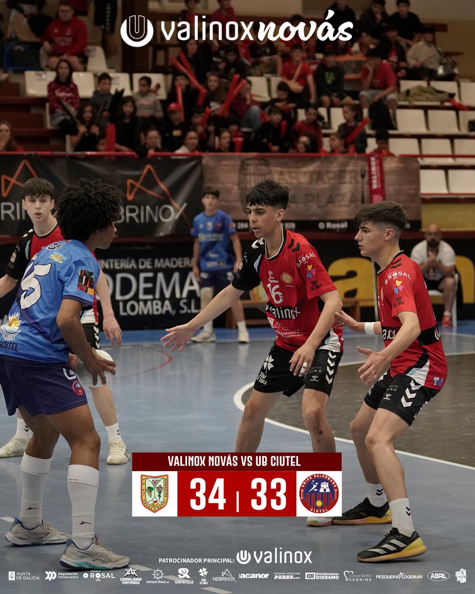atleticonovas's tweet photo. 🔥 PRIMEIRA VITORIA DO SECTOR 

🤾‍♂️ Valinox Novás 34 🆚 33 UB Ciutel

Que maneira de empezar ❤️‍🔥
Os nosos infantís sacan adiante un partido de máxima igualdade nun pavillón entregado 💥

Traballo, carácter e corazón para sumar a primeira no Sector Nacional ⚔️

Seguimos soñando 🐗💪🏼 https://t.co/a4Xb1zv32F