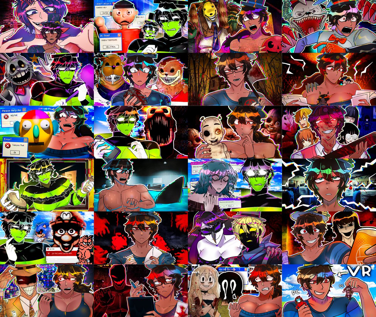 Thafnine's tweet photo. happy birthday to 1/2 of my thumbnail artists, @neoneldritchkyo!

they've been a VERY valuable asset to the channel and they are extremely hardworking, working with @zubzooks with a colourful artstyle and drawing a lot of big... assets for T9! 

they're also helping with new stills on my main channel and i'm glad to have them on the team, wish them a happy birthday!