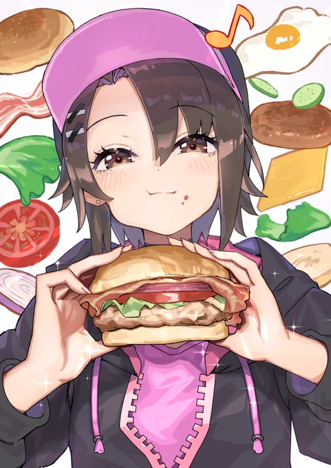 みなさん、これは「パーカーが好き」と「バーガーが好き」を読み間違えて描いてしまったみなづき。さんとこのみなづきちゃんです