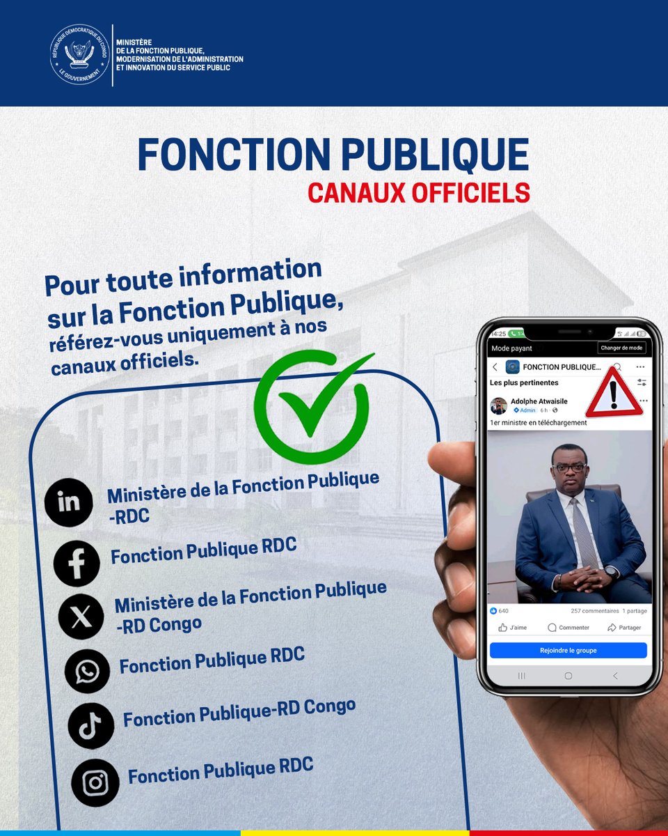 Ministère de la Fonction Publique - RD Congo 🇨🇩 tweet media